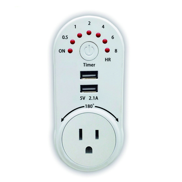 180 Angel USB Socket with countdown timer control 5V 2.1A AC plug