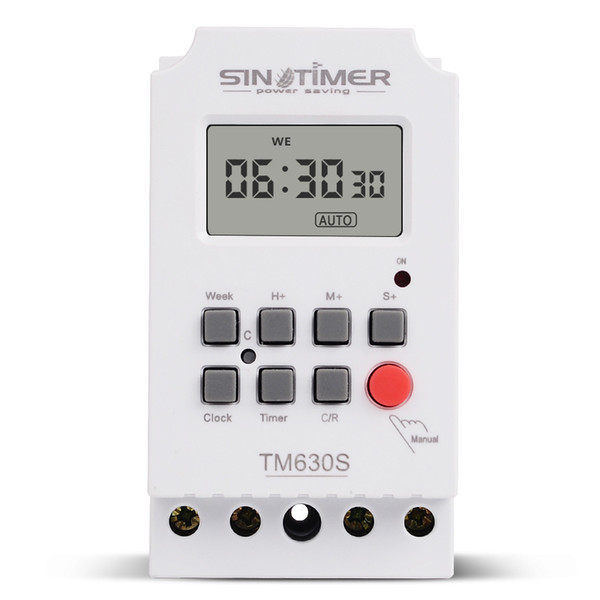 AC 220V DC 12V Second Setting Digital Timer Switch 24hr 7 Days Weekly Programmable Time Relay Voltage Output High Load Power 30A