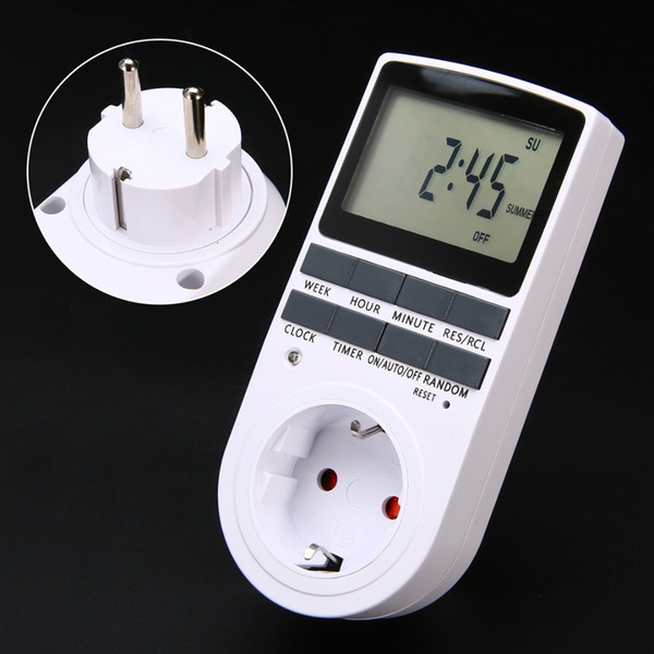 Electronic Digital Timer Switch Socket EU Plug-in Programmable 7 Day 12/24 Hour Timer Switch Socket for Kitchen