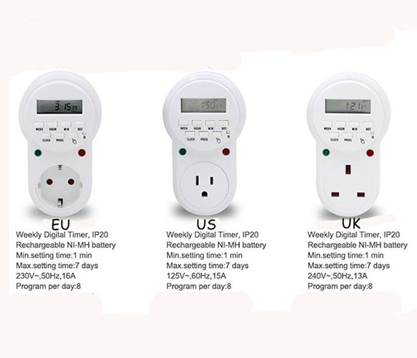 EU/US/UK digital timer in switch socket digital timer converter Energy-saving programmable timers temporizador