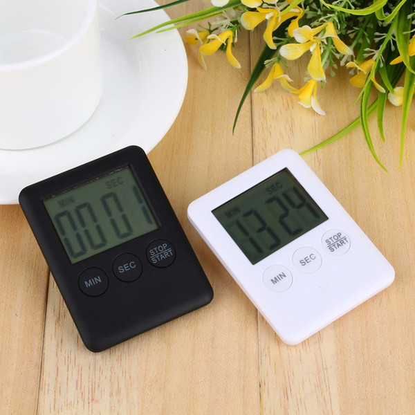 White&Black Square Large LCD Digital Kitchen Timer Cooking Timer Alarm With Magnet Kitchen Timer Accessories