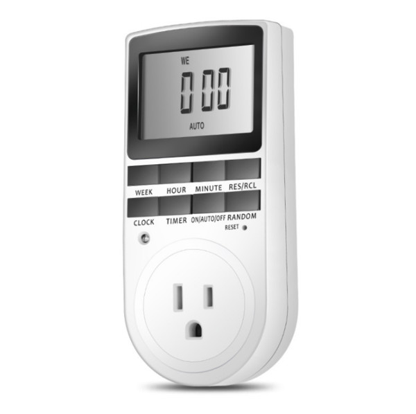 120V 15A Timer Switch Socket Electronic Digital US Plug-in Programmable 7 Day 12/24 Hour Timer Switch Socket