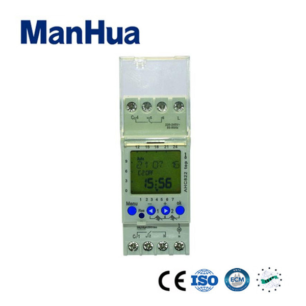 Manhua LCD Display 220VAC 2 Channels 7 Days Cycle Multi-functional Digital Mini Timer Switch Relay Control AHC822(MT822)