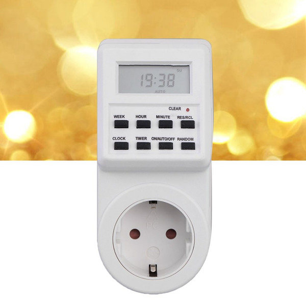 New 230V Plug-in Energy-saving Programmable Timer Switch Socket with Clock Summer Time Random Function EU Plug