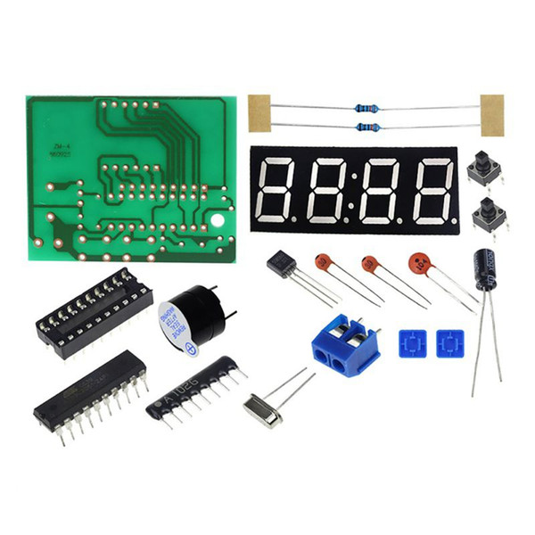 DIY Kit Compact 4-digit Digital Clock Microcontroller Time Display DIY LED Electronic Production Kit Parts Clock