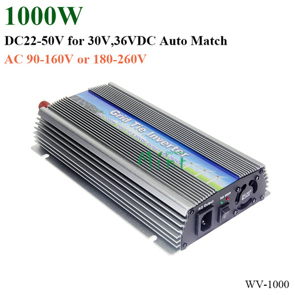 1000W Grid Tie Inverter, 20-50V DC to AC 220/230V Pure Sine Wave Inverter for 1000-1200W 24V, 30V, 36V PV module or Wind Turbine