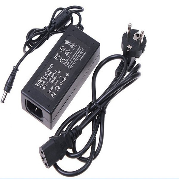 Led strip Power adapter charger 110-240V 50-60Hz 12V 5A Power Supply Adapter Balancer Charger +EU AC Power Cable for 5050 rgb strip