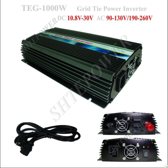 Free Shipping 1000w Grid Tie Solar Power Inverters, DC 10.8V~28V to AC 190V~250V