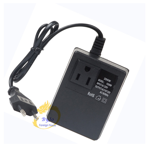 200W Voltage Transformer AC 220V to 110V step down Or AC 220V to 110V step up Travel Power Plug Adapter EU/US