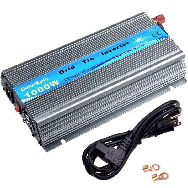 1000W Grid Tie Inverter Stackable MPPT Pure Sine Wave DC20-45V Solar Input AC90-140V Output 24V 30V 36V PV Panel