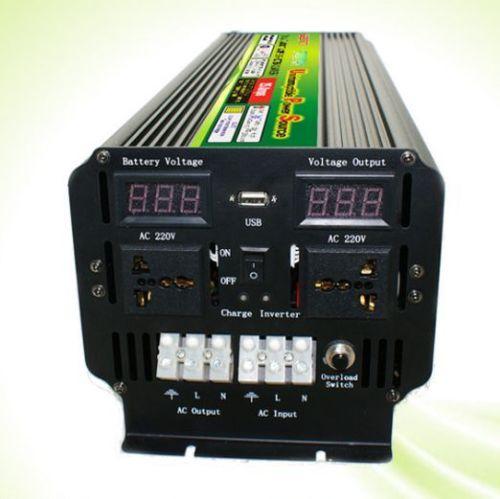 LED display 5000Watt 10000W(peak) 12V/24V To 220V 230V Power Inverter+Battery Charger UPS