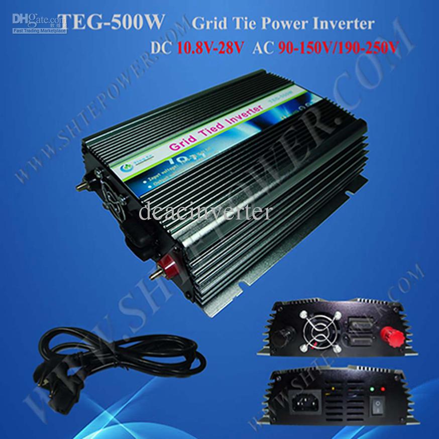 For DC 12V Solar Panel Home System, Micro 500w On Grid Tied Solar Inverter, AC output 190V~250V