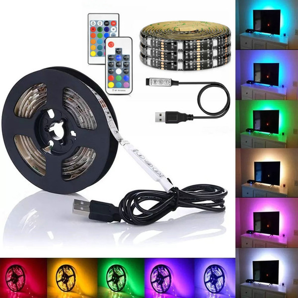 5050 DC 5V RGB LED Strip Waterproof 30LED/M USB LED Light Strips Flexible Neon Tape 1M 2M 3M 4M 5M add Remote For TV Background