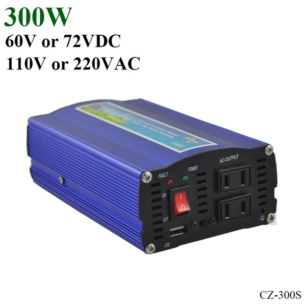 60V/72VDC 110V/220VAC 300W Off Grid inverter, surge power 600W pure sine wave inverter, working for solar or wind power system