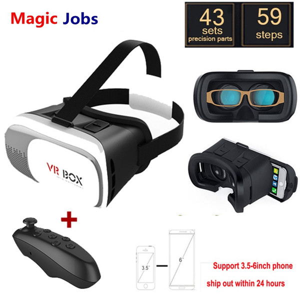 Magic_Jobs VR BOX 2.0 Gafas Google Cardboard Virtual Reality 3D VR Glasses For iPhone xiaomi 3.5 - 6.0 inch Smartphone+Bluetooth Gamepad