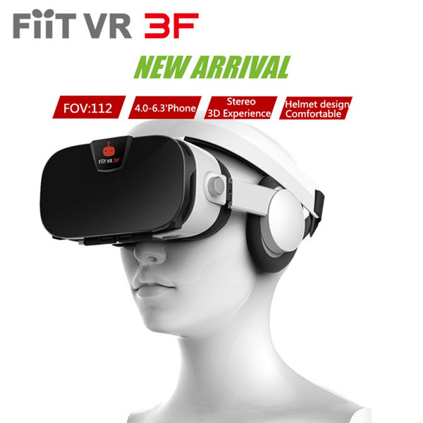 2017 New Fiit VR 3F 3D Glasses Helmet 42mm Lens Virtual Reality Box Vr Headset Cardboard With Headphones for 4.0-6.3