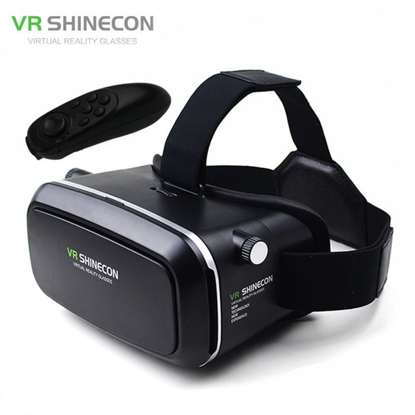 VR Shinceon Mobile 3d Video Glasses Box Virtual Reality 3D Vr Glasses Helmet Cardboard for 4.0 - 6.0 Phone +Bluetooth Controller