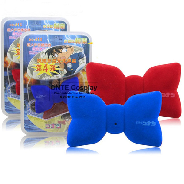 Fashion Anime Detective Conan Cosplay Props Voice changer Bow tie variable sound Neckwear for Children Gift Blue / Red