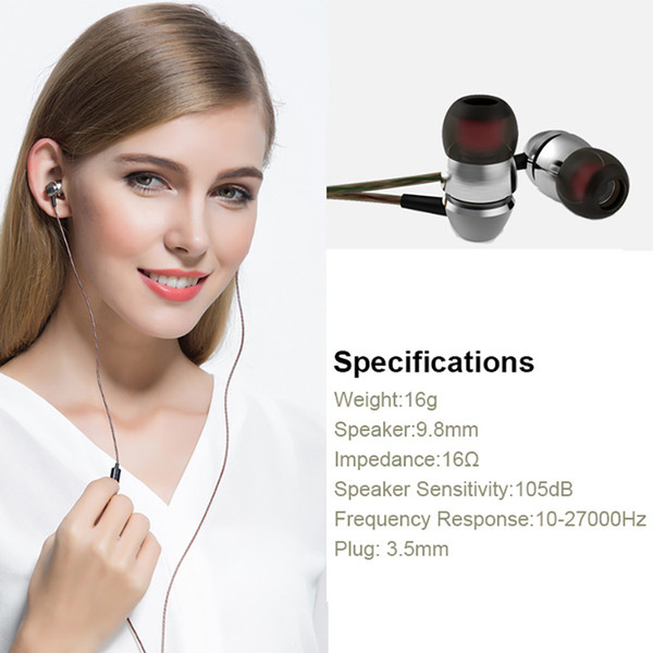 X8 D01 Mobile Phone-specific Metal Headset Sport Headphone Music Earphone Subwoofer Sound Voice via DHL Free Shipping