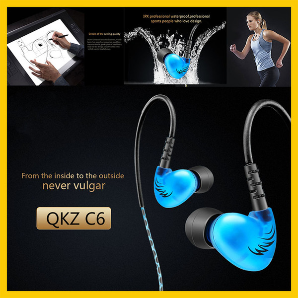 C6 3.5mm In-Ear Headphones HIFI Music Headset Sound Effects Bass Wired Earphone with Microphone with Retail Package