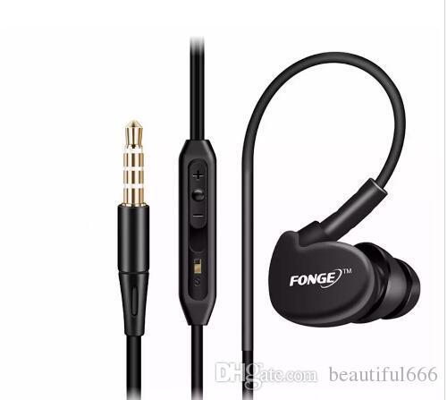 New FONGE S500 Sports Earphones Ear Bass MIC In-Ear Earbud Wired Sweatproof Cancelling Noise hook headphone explosion models High Quality