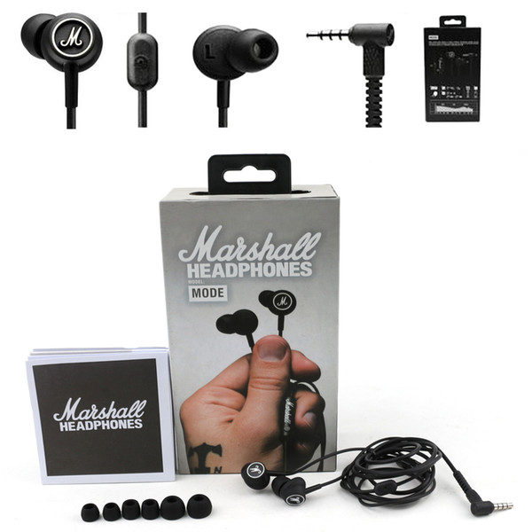 Marshall MODE Headphones In Ear Headset Black Earphones With Mic HiFi Ear Buds Headphones Universal For Mobile Phones VS marshall major