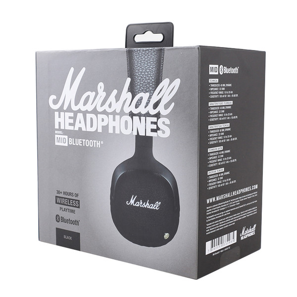 Marshall MID Bluetooth Headphones With Mic Deep Bass DJ Hi-Fi Headset Professional Marshall Headphones Wireless headsets DHL Shipping