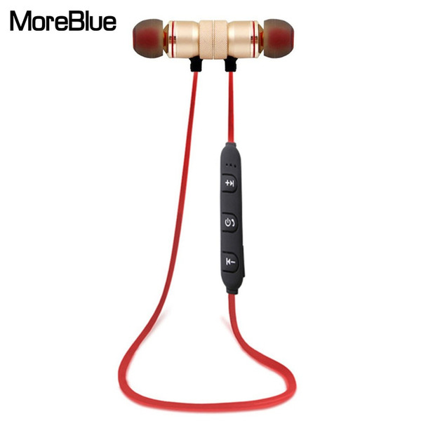 MoreBlue E07 Sport Running Headset Wireless Bluetooth Earphones Metal Magnetic Stereo Bass Headphones Cordless Earbuds With Mic