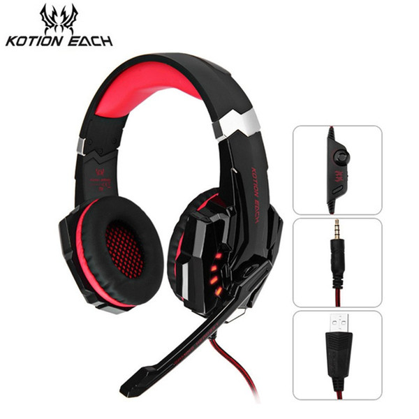 KOTION EACH G9000 Gaming Headphone 3.5mm Game Headset Headphone for PS4 Laptop Tablet Mobile Phone with Mic LED Light