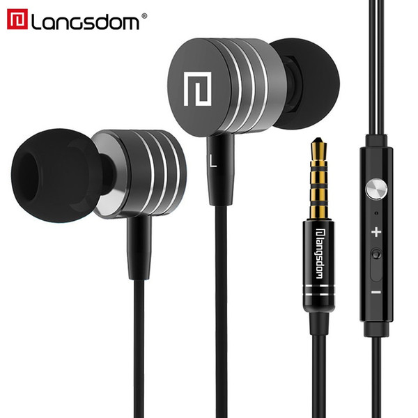 Langsdom Wired Earphone for Phone Metal Earphones In-ear Headset Stereo Earbuds with Mic for iphone Xiaomi fone de ouvido