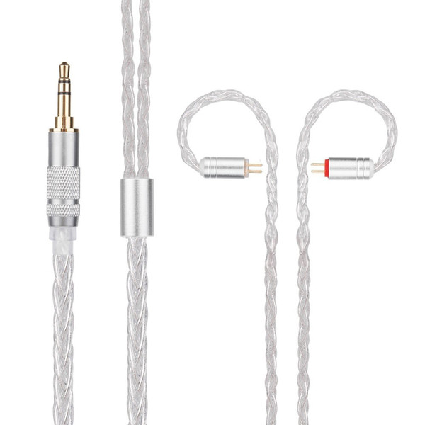 New Yinyoo H3 H5 8 Core Upgraded Silver Plated Earphone Cable With MMCX/2pin For Yinyoo HQ6 HQ8 QT2 KZ ZS10 ES4 AS10 BA10 ZSN