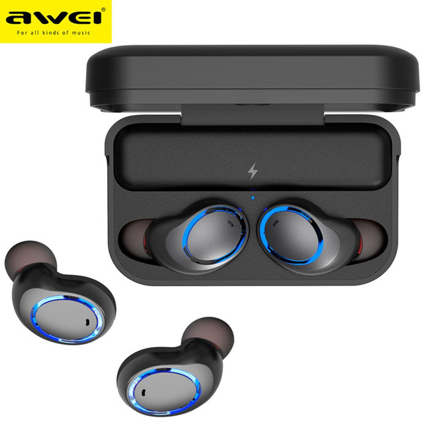Awei T3 TWS Binaural Bluetooth Earphones Noise Reduction Waterproof Wireless In-Ear Stereo Earbuds With Mic And Charging Dock