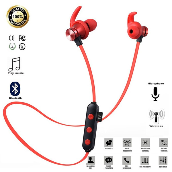 Magnetic Attraction Bluetooth Earphone Headset Waterproof Sports 5.0 With Charging Cable Earphone Build-in Mic Pluggable card
