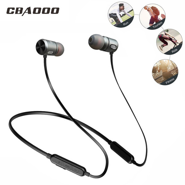 CBAOOO Wireless Bluetooth Earphones Headphones Sport Magnetic Headphone Earpiece Rear hanging Bluetooth Headset for Mobile phone