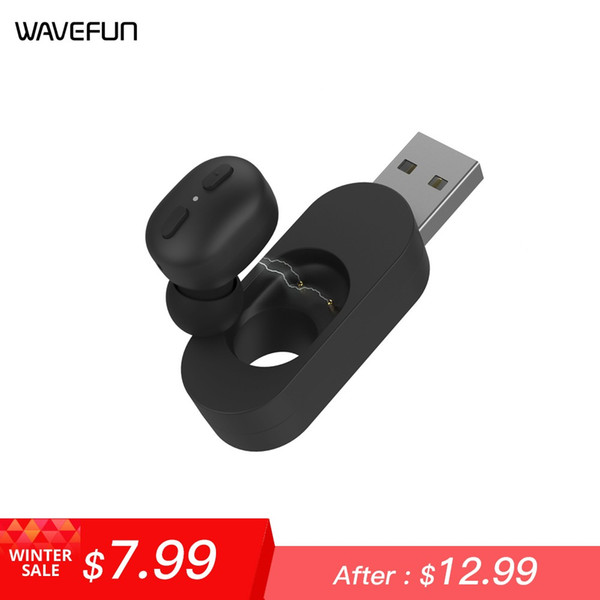 Wavefun Micro Wireless Bluetooth 5.0 USB Headphone Bass Sports Mini Earphone with Mic Earbuds for xiaomi iPhone phone samsung