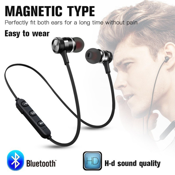 2019 Bluetooth Earphone Metal Magnetic Earpiece Wireless Sports Headphones headset for iPhone 6/6s/7 Plus Xiaomi Bluetooth V4.1