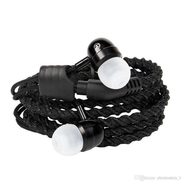 New arrival 182B headset stereo Hand rope woven bracelet earphones HIFI sound music earphones with retail package