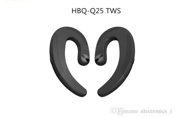New 1pairs HBQ Q25 Bone Conduction Earphone EarHook Bluetooth 4.2 Wireless Cordless Headphones Sport Earbuds Headset Hands free with Mic