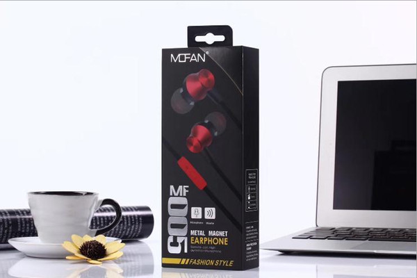 Fashion style MF-005 In-ear phones Metal magnet multicolor HD call voice earphones with microphone volume control
