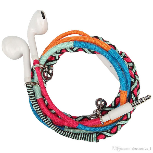 Factory wholesale National wind III 166E Wired headphones braided wire wrapped line creative 3.5 headphones with retail package