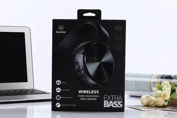 New arrival XB400BT wireless headphones brand fashion stereo bass bluetooth headphones TF card FM headphone with mic