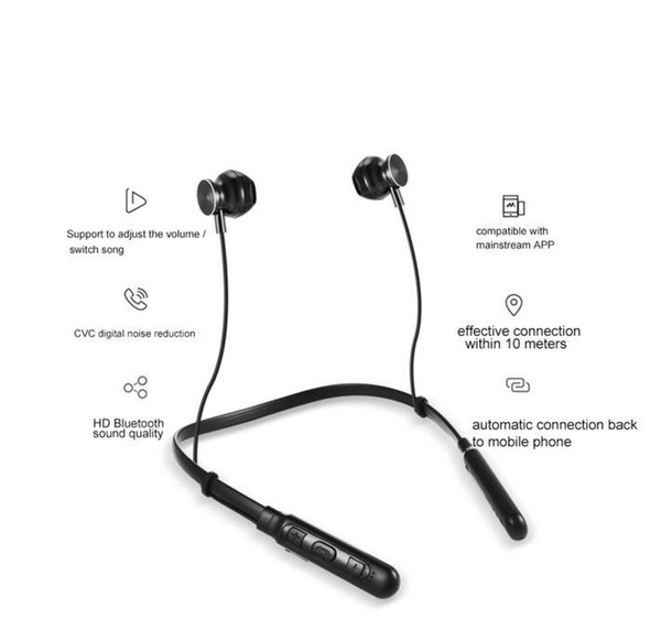New X8 3D Surround Sound Sports Wireless Bluetooth Headphone Noise Reduction Magnet Neckband Style Earphone Low Consumption