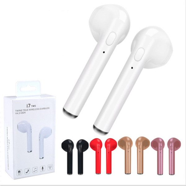 I7 TWS Twins Mini Wireless Bluetooth 4.2 Headset Stereo Music Charger Headphones earphone for iPhone X 7 Samsung NOTE8 S8 S9 phones