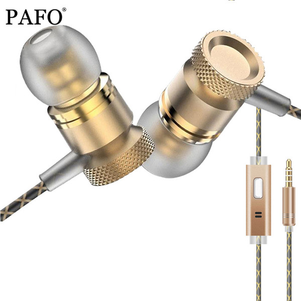 Metal Earphone For Phone Bass Headset With Microphone Metal Stereo Earbuds For iPhone audifonos Kulakik Ecouterur Free Shipping