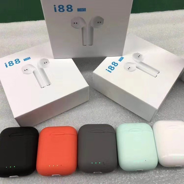 Hot item Upgraded i88 Wireless Bluetooth V5.0 Binaural Calls Stereo Colorful Earpones Touch Control Automatical Connection PK i10 TWS i12