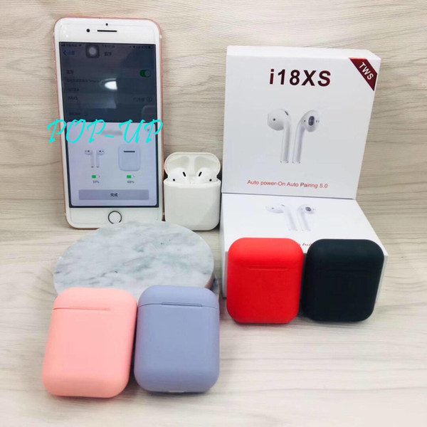 New i18XS TWS Bluetooth 5.0 Wireless Headphones PoP UP 1:1 Size Earphone VS i10 tws i12 i11 PK Air pods W1 Chip For Android IOS Earbuds