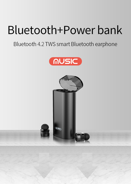 Bluetooth 4.2 Bilateral TWS In-Ear M2 Smart Earphone with Power bank cyclic charging HD conversation Smart pairing connection