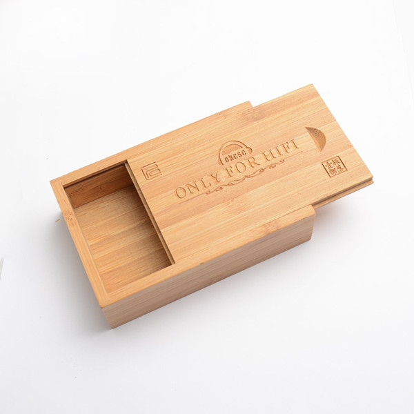 OKCSC High Quality Bamboo Made Case for Earphones Environmental Healthy Headphone Box Earbuds Wooden Case Storage