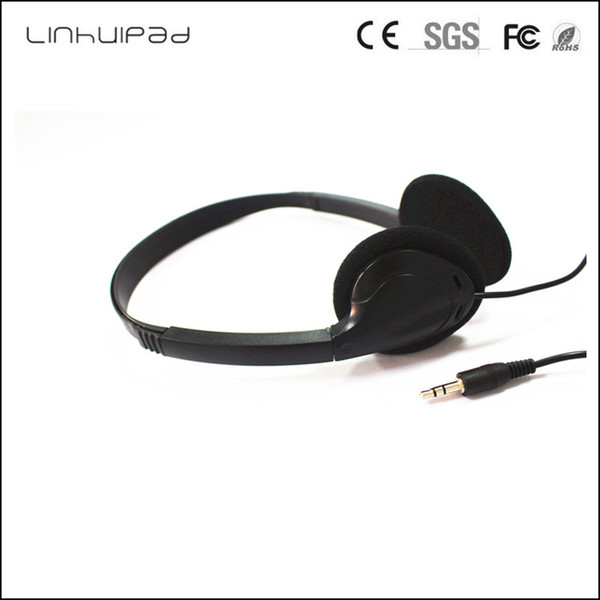 Linhuipad 3.5mm Plug Cheap Headsets disposable Gaming Earphone Headphone for fitness centers spas gyms Computer Laptop 200 PCS