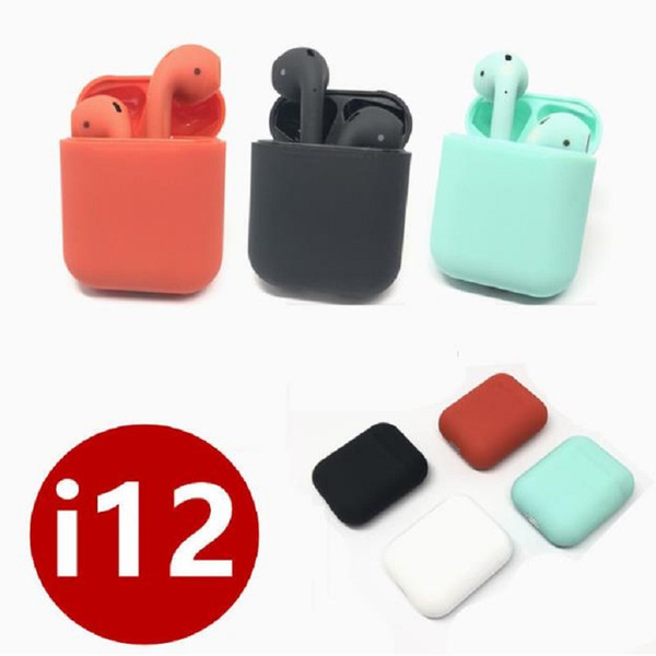 i12 tws bluetooth 5.0 wireless bluetooth headphones ture stereo Earphones colorful touch control wireless headset earbuds with charger boxhe